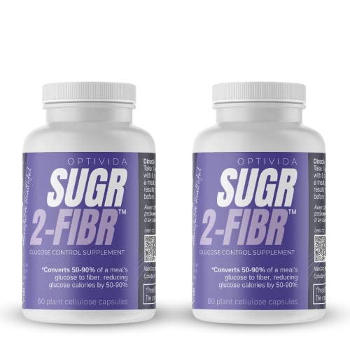 Optivida Sugar To Fiber 24 Hour Support + Sugar Eliminate To Fiber For Healthy | Daily Supplement 100% All Natural (60 Count) (2 Pack)… #TOP5