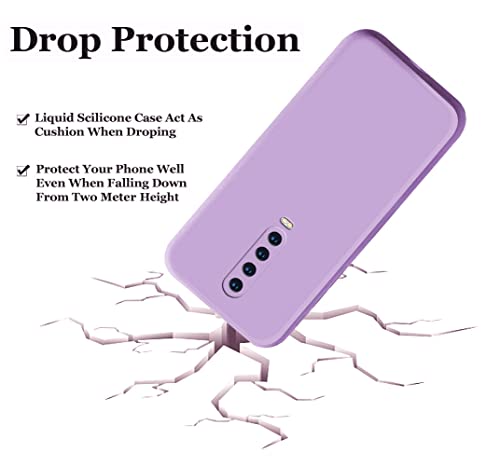 Image of A rtistque Liquid TPU Silicone Matte Shockproof Flexible with Camera Protection Soft Back Cover Case for Xiaomi Poco X2 - Purple