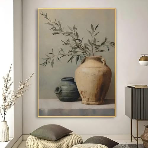 Peintures vintage d'olivier pour salon déco de bar de maison chic