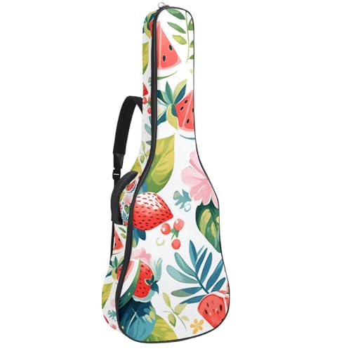 NUEAHEDN Acoustic 40/41/42 Inch Fruit Party Large Capacity Guitar Gig Bag 0.4Inch Extra Thick Sponge Overly Padded, with Two Storage Pockets, Waterproof Guitar Case