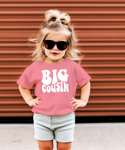 Big Cousin Retro Groovy T-Shirts for Kids Family Fun Matching Outfits3