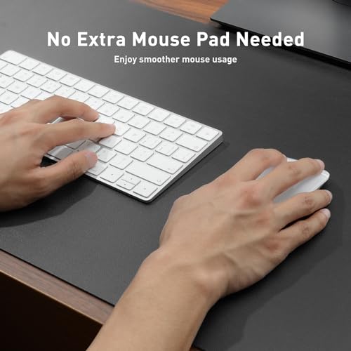 Image of Aothia Leather Desk Pad Protector, Mouse Pad, Office Desk Mat, Non-Slip PU Leather Desk Blotter, Laptop Desk Pad, Waterproof Desk Writing Pad for Office and Home (17 inchx48 inch, Gray)