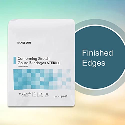 Mckesson Conforming Stretch Gauze Bandages, Sterile, 2 In X 4 1/10 Yd, 12 Count #TOP2