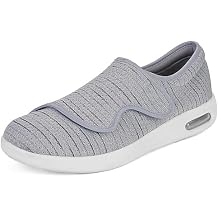 Womens Supportive Diabetic Walking Shoes Wide Fit Sneakers with Air Cushion & Adjustable Straps for Swollen Feet Size 6.5-11.5