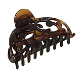 Parcelona French New Jardin Medium 3 1/4 Inch Covered Spring Celluloid Shell Jaw Hair Claw Clip