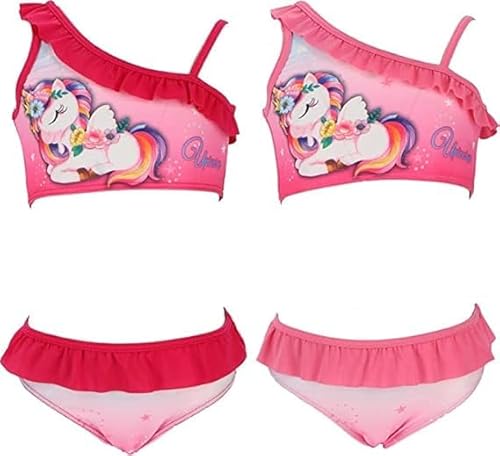 Bikini para niñas de unicornio, traje de dos piezas para playa y piscina de 3 a 8 años fucsia, 3 años