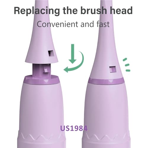 Image of Sonic Electric Toothbrush for Kids with 4 Modes, 3 Brush Heads & Rechargeable Battery, Ultra Soft Nylon Bristles, IPX7 Waterproof, Electric Power Tooth brush (Purple)