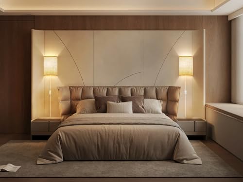Plug in Wall Sconces Set of Two: Wall Lights with On/Off Switch - Stepless Color Temperature Wall Mount Lamps - Fabric Linen Wall Sconce for Bedroom Living Room & Hallway- Indoor Corded Wall Sconces by Yunaking - Image 7