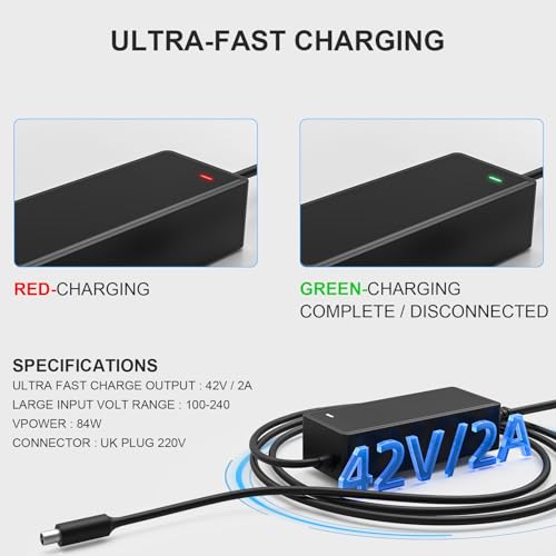Chargeur trottinette 42V 2A avec charge rapide intelligente pour Xiaomi et Ninebot