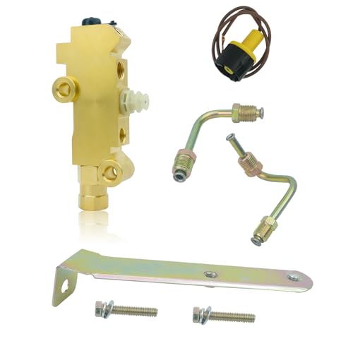 Femibon PV2 Brass Disc/Drum Disc Front Drum Rear Brake Proportioning Valve & Mount Bracket Connector Kit Compatible with for Chevy Buick Classic Car & Truck Replace part 172-1353