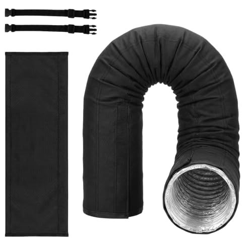 Image of Portable AC Hose Insulation Sleeve,60 inch Long Cover with Aluminum Foil for 5 inch-5.9 inch Exhaust Hose(Black /1pcs)
