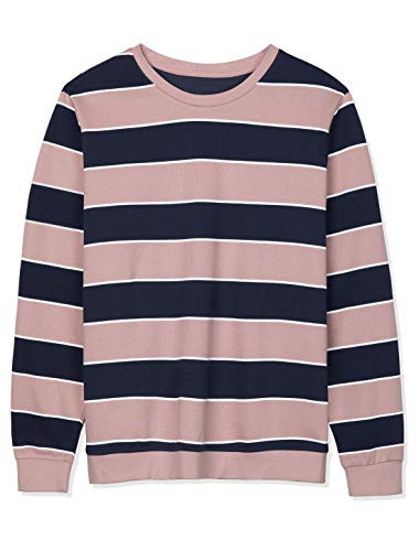 Lars Amadeus Men s Pullover Crew Neck Long Sleeves Color Block Sweatshirt T-Shirt XX-Large Pink