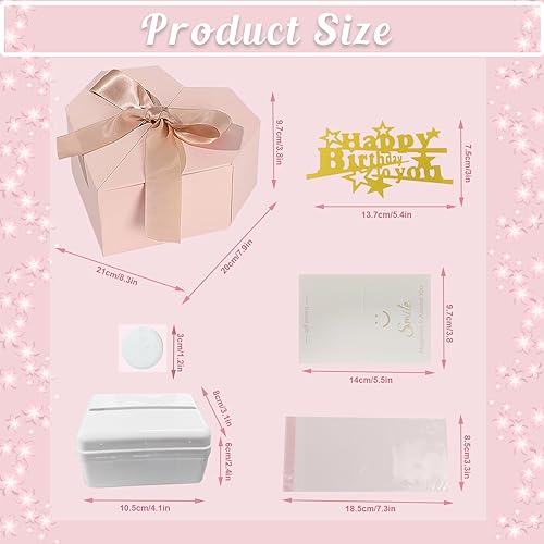 Money Pull Box for Cash Gift, Money Gift Box for Cash Gift Pink Ideas Loving Box Money Roll Gift Box with Card and Ribbon Money Gift Surprise Box Pull for Christmas Birthday Valentine's Day (Pink)