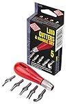 ESSDEE Five Lino Cutters and Handle Set (Lino Cutter Styles 1 to 5)