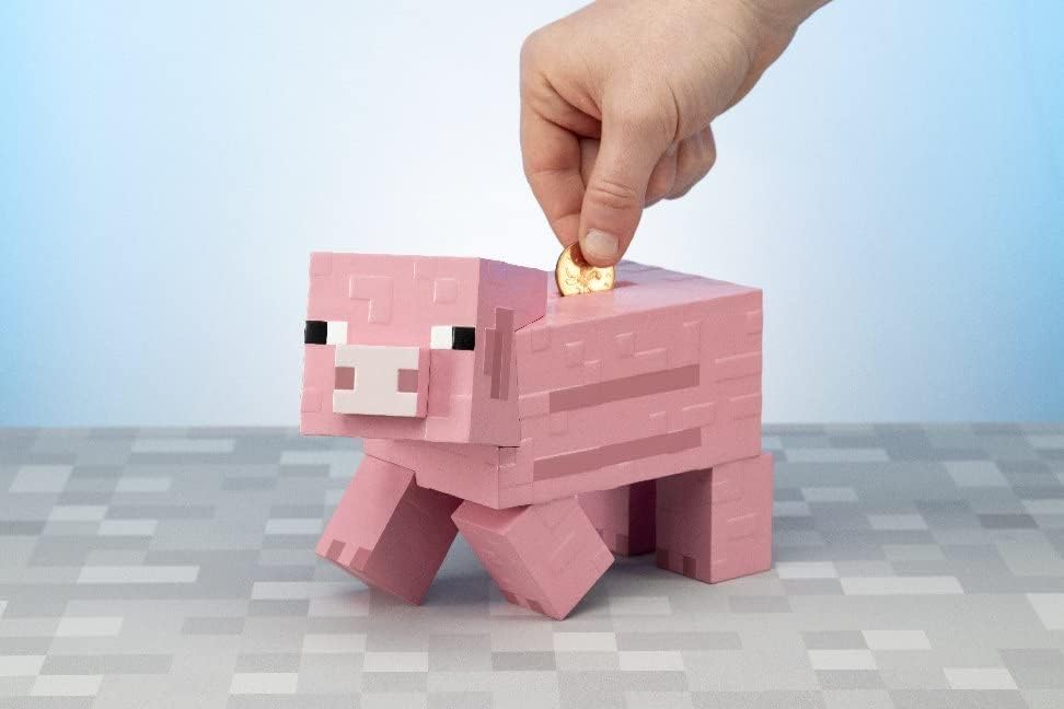 Paladone Minecraft Pig Money Bank 19cm-Officially Licensed Merchandise, Pink