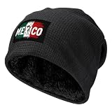 Gorro de Lana con Bandera Mexicana, Grueso y cálido, Suave, para esquí, para Hombres y Mujeres