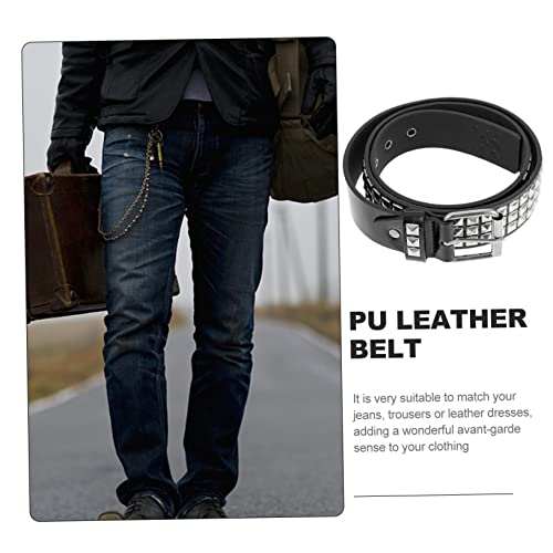 Didiseaon Rivet Waist Belt for Men Punk Style PU Leather Decorative Belt Cool Rivet Design Suitable for Casual Wear2