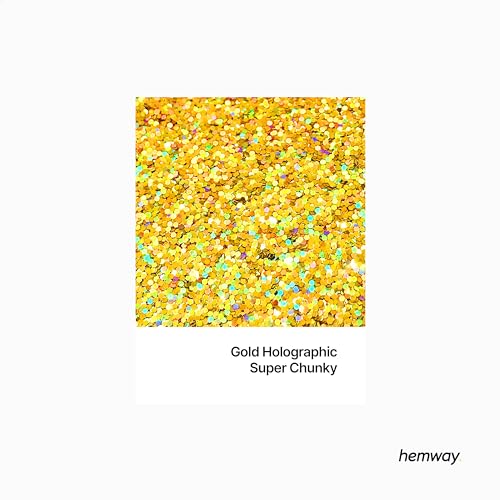 Eco Friendly Biodegradable Glitter, Gold Holographic, Super Chunky (1/8" 0.125" 3mm) - Image 2