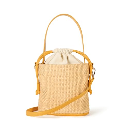 The Drop Bolso tipo cubo Dallas para mujer, color amarillo/paja natural, talla única