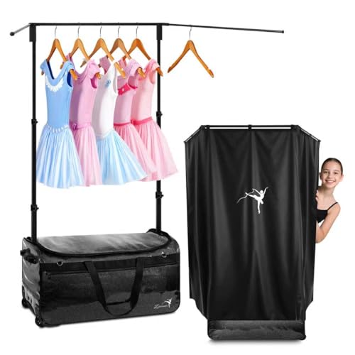 Sac de danse avec porte-vêtements - Grand sac à vêtements de danse avec roulettes pour danseuses / filles / femmes - Sac de voyage pliable - Indispensable...