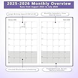 Academic Diary 2025-2026 Page a Day A5 Mid Year Diary 2025-2026 from August 2025 to July 2026 Back To School Daily Planner 25-26 Academic Diaries a5 for Home Bussiness Personal Use(Purple) - Image 5