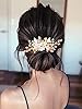 IYOU Peignes à Cheveux pour Mariée Fleurs Dorées Accessoires pour cheveux Feuilles et Perles Pour bal de fin D'année mariage Peigne Latéral pour Femme #3