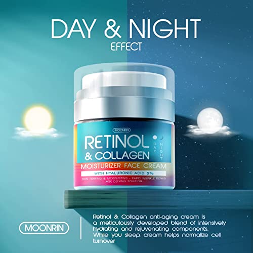Retinol Cream for Face with Hyaluronic Acid, Day-Night Anti-Aging Moisturizer for Women, Men, Collagen Cream for Face Reduces Wrinkles, Dryness, 1.85 Oz - Image 6
