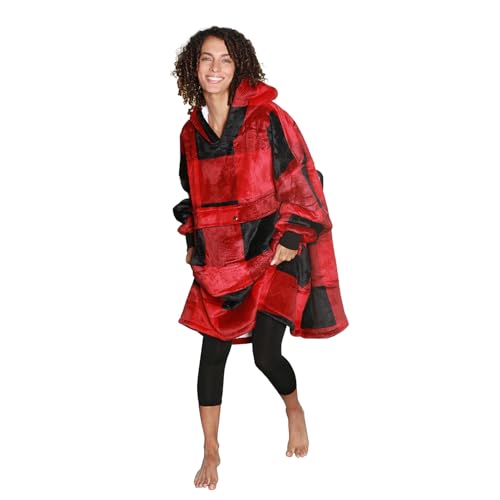 Image of Catalonia Oversized Hoodie Blanket Sweatshirt, Comfortable Sherpa Giant Pullover with Large Front Pocket for Adults Men Women Teenagers Wife Girlfriend