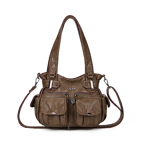 Image of KL928 Women's Large Purses Handbags PU Leather Multi-Pocket Shoulder Bag | Large