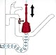 TURBO PRODUKTE Turbo Stampfer Rot inkl. Überlaufdichtung - Pömpel rohrfrei -Saugglocke für jeden Abfluss - max. Saugkraft - 5-faches Ansaugvolumen