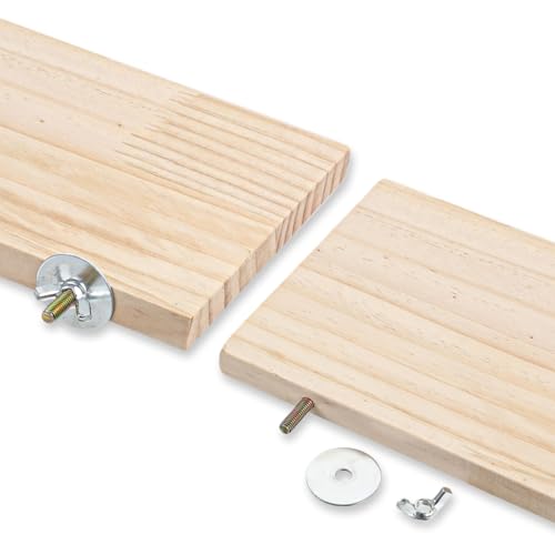 Image of 3 Pack Bird Perch Stand, Parrot Wood Platform, Natural Wooden Perch Toys Playground Cage for Conure, Chinchilla, Parakeet, Budgie, Cockatiel