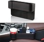 Amiss Car Seat Gap Filler Space Storage Box, Console Coin Side Pocket, Multi-Function Automotive Front Seat Tray Crevice, Extra Cup/Sunglass Holder, Car Interior Accessories - Black (Left)