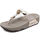  Solshine Damen Plateau Strass Zehentrenner Pantoffeln Flip Flops Pantoletten Slippers Schlappen Größe 35-41