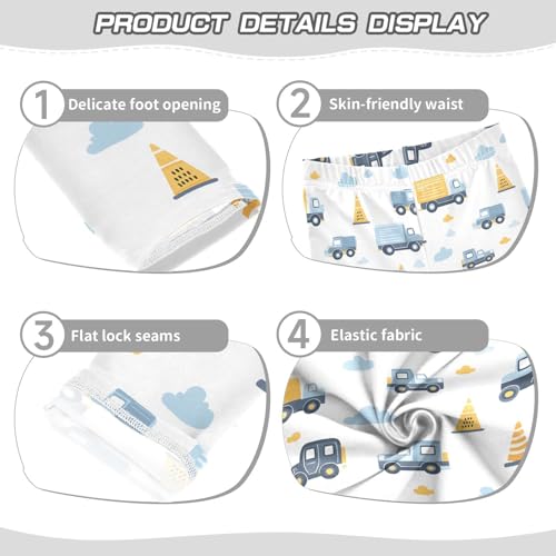 ALAZA Girls' Leggings Children's Yoga Pants Skinny Printed Dance Cute Truck Cloud Comfortable 4T2