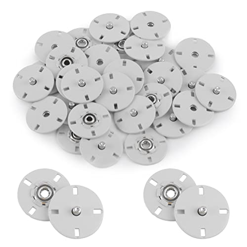 Hegebeck 15 Sets Sew-On Snap Buttons Metal Snaps Fasteners Press Studs Buttons Nylon Press Buttons Invisible Buckles For Sewing Clothing White Beige, 20Mm #TOP24