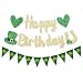 HCHinn Glitter St. Patrick's Day Birthday Banner Decorations Gold and Green Glitter Lucky Banner Lucky One 1st Shamrock Birthday Party Decorations for Irish Lucky Day Decorations