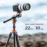 Camera Tripod 78"/200cm, K&F Concept DSLR Tripods Overhead Aluminum Lightweight Tripod Monopod with Extension Arm Ball Head, Loading Up to 22lbs/10kg