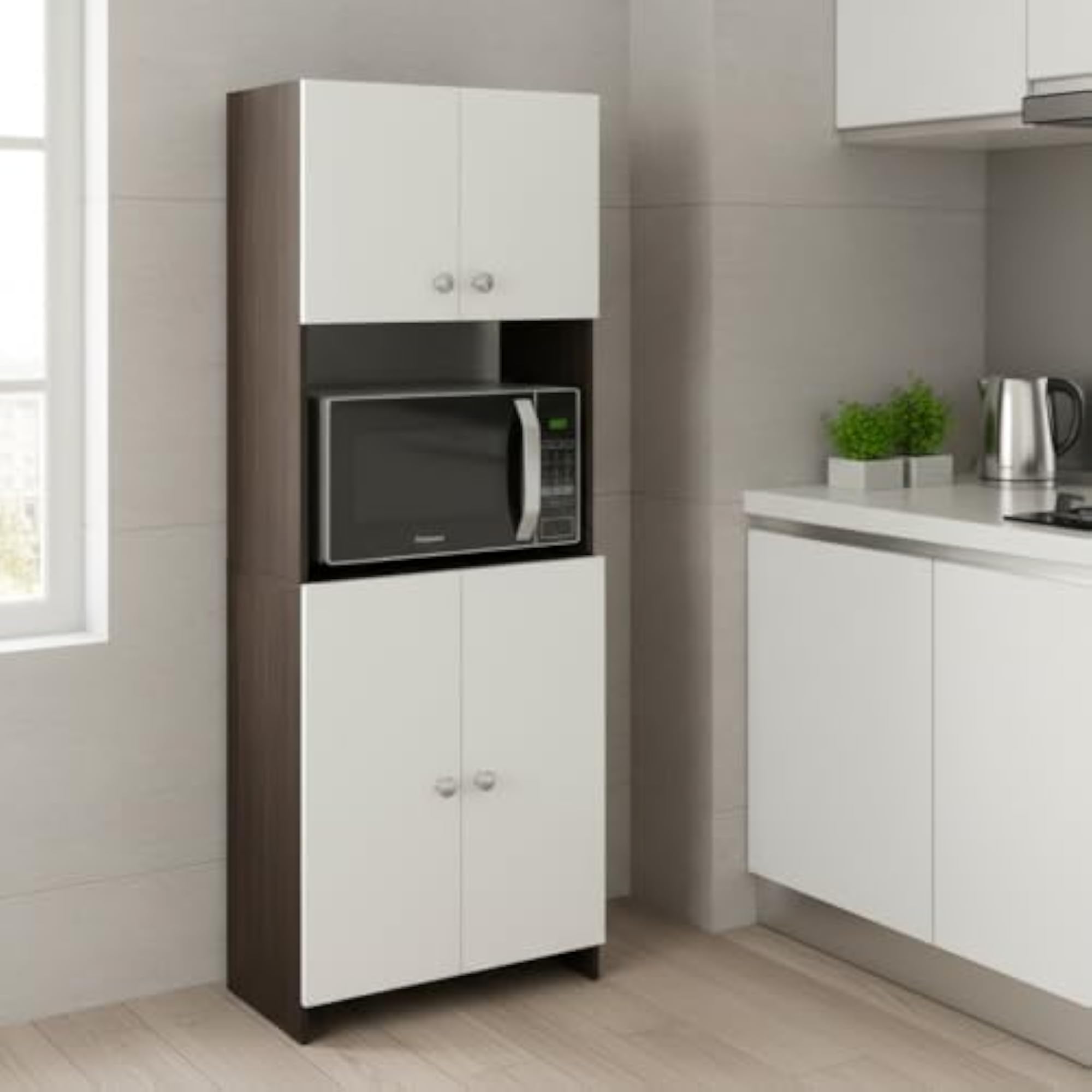 Geepex Engineered Wood Kitchen Storage Cabinet for Microwave