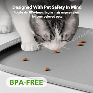 Petlibro dog food mat safety silicone cat food mat for feeder fountain waterproof dog bowl mat raised edge spill protection floor cove feeding mat for af005 af103 single tray af203 single tray  urban country home decor