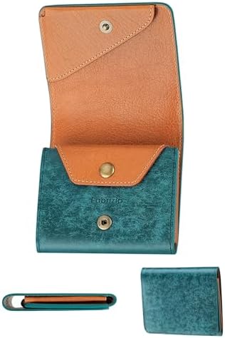 （05:00時点） [ファブリツィオ] 財布 メンズ レディース 2つ折り 小銭入れ ミニ財布 小さい 薄い コンパクト 柔らかい 使いやすい イタリアン レザー 一流の革職人が作る 本革 (ペトローリオ)