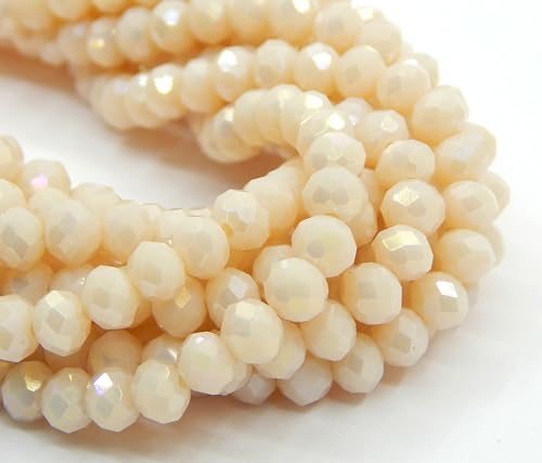 Perlin Pack of 160 Czech Bohemian Crystal Beads, 3 mm x 2 mm, Czech Beads, CZ Glass Faceted Rondelle Beads, Glass Beads - Image 3