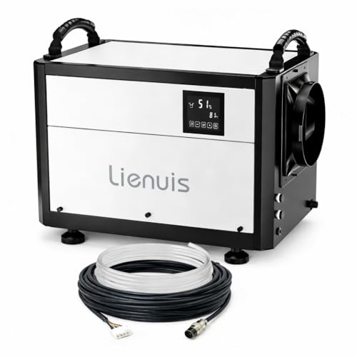 Crawl Space Dehumidifier with Drain Hose, Industry Water Damage Restoration, Auto Defrost, Memory Starting, Remote Control, CSA Listed, 110 Pints Commercial Dehumidifier for Warehouse Whole House