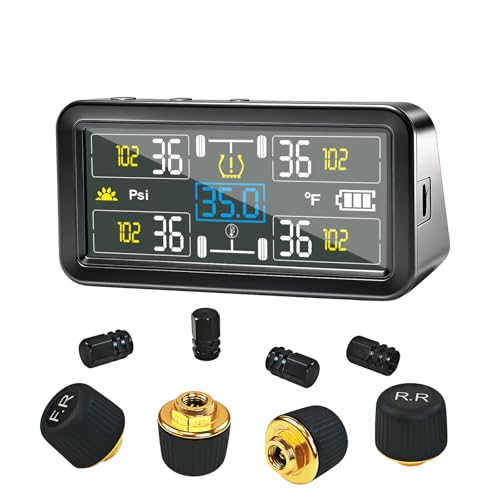 Sagetactilis RV Tire Pressure Monitoring System with 4" LCD Screen,