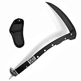 Folding Sickle, Two Section Foldable Scythe with Wooden Handle, Sheath, 2 Sections Foldable Sickle Knife, Weeder, Manual Garden Tool for Weeding Farming