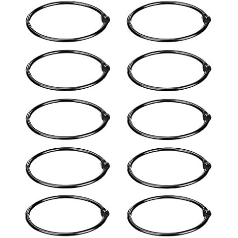 Cykemo Loose Leaf Rings Binder Rings 3 Inch Black Nickel Plated Steel Book Rings Album Rings (10 Pack) Cover