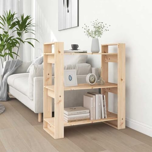 Nqyjm Scaffalatura/Divisore di spazi in legno massello di pino 80 x 35 x 91 cm Libreria, Scaffale per libri, portaoggetti multifunzione, per soggiorno, studio