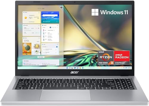acer 2023 Newest Aspire 3 Laptop, 15.6" FHD Display, AMD Ryzen 3 7320U Processor, 8GB LPDDR5 RAM, 256GB SSD, AMD Radeon Graphics, USB Type A&C, WiFi 6, Bluetooth, Windows 11 Home in S Mode