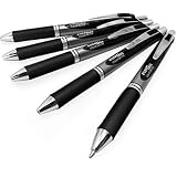 Energel BL80 Retractable Liquid Gel Ink Rollerball Pen - 1.0mm - Black - Pack of 5