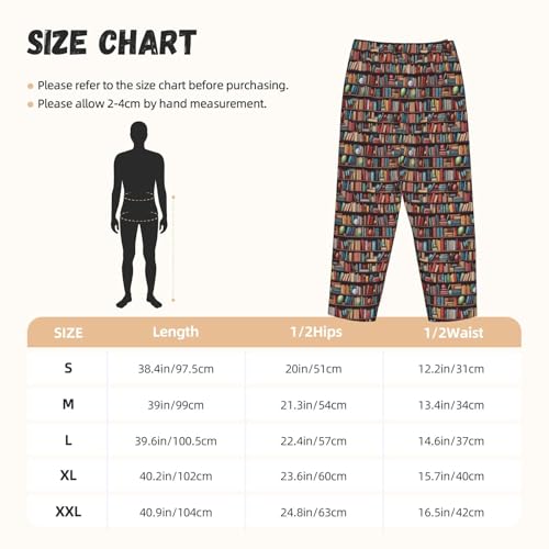 PrelerDIY Calça de pijama feminina confortável elástica com bolsos e cordão, Chroma Books American F