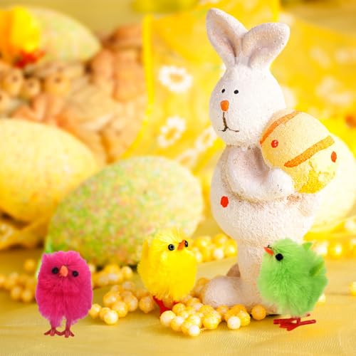 TUPARKA 36Pcs Mini Easter Chicks Vibrant Colors Easter Chenille Chicks Cute Fully for Party, Egg Bonnet Decoration, Easter Egg Hunt by TUPARKA - Image 5